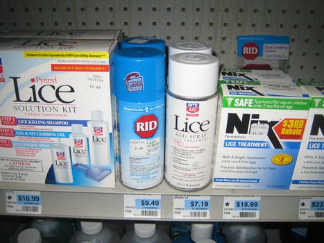 A selection of lice extermination treatments.